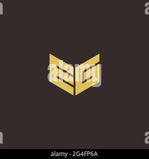Logo Buchstabe Initial Logo Designs Vorlage mit Gold und schwarzem Hintergrund, Vektor-Symbol modern Stock Vektor