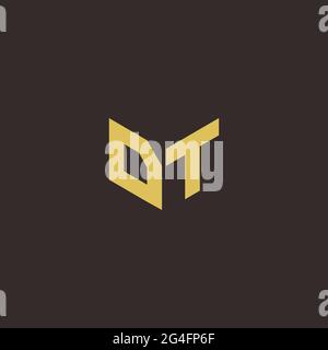 Logo Buchstabe Initial Logo Designs Vorlage mit Gold und schwarzem Hintergrund, Vektor-Symbol modern Stock Vektor