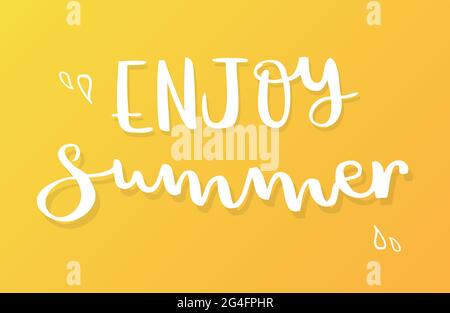 Genießen Sie sommerliche Schriftzüge. Verlaufshintergrund. Vektorgrafik, minimales Design Stock Vektor