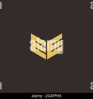 Logo Buchstabe Initial Logo Designs Vorlage mit Gold und schwarzem Hintergrund, Vektor-Symbol modern Stock Vektor