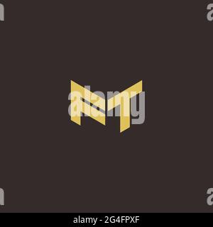 Logo Buchstabe Initial Logo Designs Vorlage mit Gold und schwarzem Hintergrund, Vektor-Symbol modern Stock Vektor