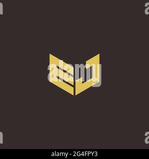 Logo Buchstabe Initial Logo Designs Vorlage mit Gold und schwarzem Hintergrund, Vektor-Symbol modern Stock Vektor