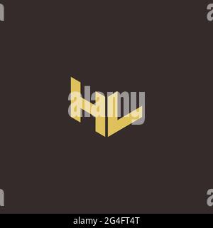 Logo Buchstabe Initial Logo Designs Vorlage mit Gold und schwarzem Hintergrund, Vektor-Symbol modern Stock Vektor