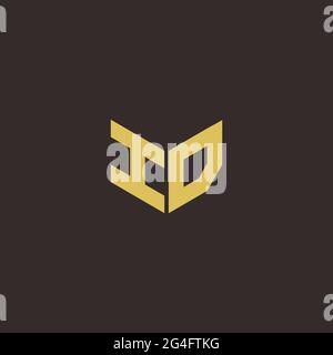 Logo Buchstabe Initial Logo Designs Vorlage mit Gold und schwarzem Hintergrund, Vektor-Symbol modern Stock Vektor