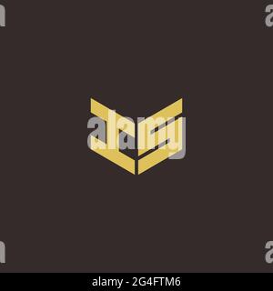 Logo Buchstabe Initial Logo Designs Vorlage mit Gold und schwarzem Hintergrund, Vektor-Symbol modern Stock Vektor