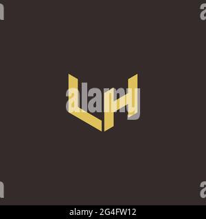 Logo Buchstabe Initial Logo Designs Vorlage mit Gold und schwarzem Hintergrund, Vektor-Symbol modern Stock Vektor