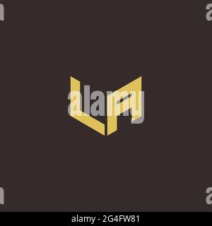 Logo Buchstabe Initial Logo Designs Vorlage mit Gold und schwarzem Hintergrund, Vektor-Symbol modern Stock Vektor