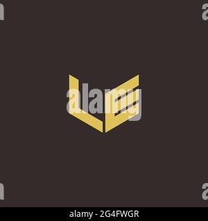 Logo Buchstabe Initial Logo Designs Vorlage mit Gold und schwarzem Hintergrund, Vektor-Symbol modern Stock Vektor