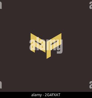 Logo Buchstabe Initial Logo Designs Vorlage mit Gold und schwarzem Hintergrund, Vektor-Symbol modern Stock Vektor