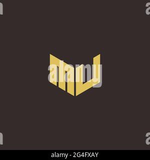 Logo Buchstabe Initial Logo Designs Vorlage mit Gold und schwarzem Hintergrund, Vektor-Symbol modern Stock Vektor
