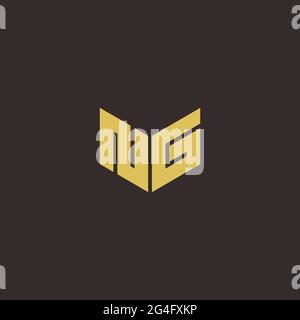 Logo Buchstabe Initial Logo Designs Vorlage mit Gold und schwarzem Hintergrund, Vektor-Symbol modern Stock Vektor