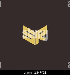 Logo Buchstabe Initial Logo Designs Vorlage mit Gold und schwarzem Hintergrund, Vektor-Symbol modern Stock Vektor