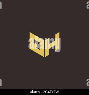 Logo Buchstabe Initial Logo Designs Vorlage mit Gold und schwarzem Hintergrund, Vektor-Symbol modern Stock Vektor