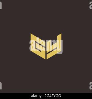 Logo Buchstabe Initial Logo Designs Vorlage mit Gold und schwarzem Hintergrund, Vektor-Symbol modern Stock Vektor