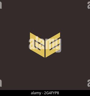 Logo Buchstabe Initial Logo Designs Vorlage mit Gold und schwarzem Hintergrund, Vektor-Symbol modern Stock Vektor