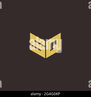 Logo Buchstabe Initial Logo Designs Vorlage mit Gold und schwarzem Hintergrund, Vektor-Symbol modern Stock Vektor