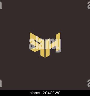 Logo Buchstabe Initial Logo Designs Vorlage mit Gold und schwarzem Hintergrund, Vektor-Symbol modern Stock Vektor