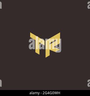 Logo Buchstabe Initial Logo Designs Vorlage mit Gold und schwarzem Hintergrund, Vektor-Symbol modern Stock Vektor
