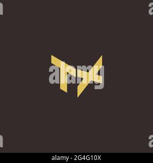 Logo Buchstabe Initial Logo Designs Vorlage mit Gold und schwarzem Hintergrund, Vektor-Symbol modern Stock Vektor
