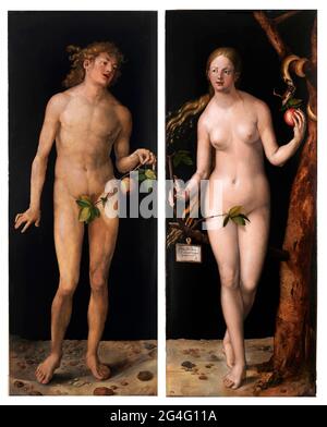 Albrecht Dürer (1471-1528), Adam und Eva, Öl auf Tafel, 1507 Stockfoto