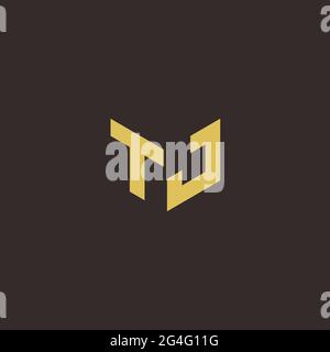 Logo Buchstabe Initial Logo Designs Vorlage mit Gold und schwarzem Hintergrund, Vektor-Symbol modern Stock Vektor