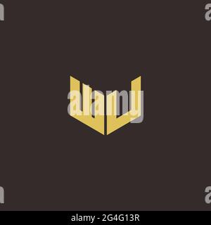 Logo Buchstabe Initial Logo Designs Vorlage mit Gold und schwarzem Hintergrund, Vektor-Symbol modern Stock Vektor