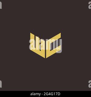 Logo Buchstabe Initial Logo Designs Vorlage mit Gold und schwarzem Hintergrund, Vektor-Symbol modern Stock Vektor