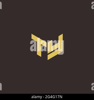 Logo Buchstabe Initial Logo Designs Vorlage mit Gold und schwarzem Hintergrund, Vektor-Symbol modern Stock Vektor