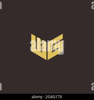 Logo Buchstabe Initial Logo Designs Vorlage mit Gold und schwarzem Hintergrund, Vektor-Symbol modern Stock Vektor
