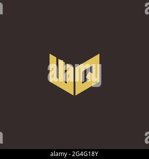Logo Buchstabe Initial Logo Designs Vorlage mit Gold und schwarzem Hintergrund, Vektor-Symbol modern Stock Vektor