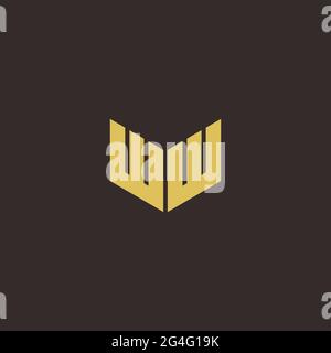 Logo Buchstabe Initial Logo Designs Vorlage mit Gold und schwarzem Hintergrund, Vektor-Symbol modern Stock Vektor