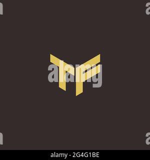 Logo Buchstabe Initial Logo Designs Vorlage mit Gold und schwarzem Hintergrund, Vektor-Symbol modern Stock Vektor