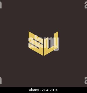 Logo Buchstabe Initial Logo Designs Vorlage mit Gold und schwarzem Hintergrund, Vektor-Symbol modern Stock Vektor