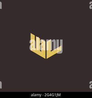 Logo Buchstabe Initial Logo Designs Vorlage mit Gold und schwarzem Hintergrund, Vektor-Symbol modern Stock Vektor