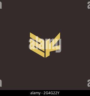 Logo Buchstabe Initial Logo Designs Vorlage mit Gold und schwarzem Hintergrund, Vektor-Symbol modern Stock Vektor