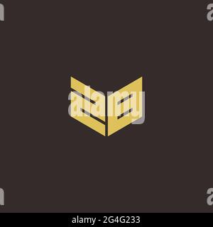 Logo Buchstabe Initial Logo Designs Vorlage mit Gold und schwarzem Hintergrund, Vektor-Symbol modern Stock Vektor