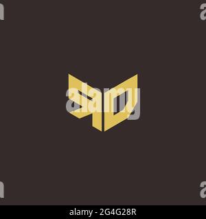 Logo Buchstabe Initial Logo Designs Vorlage mit Gold und schwarzem Hintergrund, Vektor-Symbol modern Stock Vektor