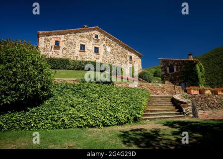 Ländliches Hotel in Can Cuch im Naturpark Montseny (Barcelona, Katalonien, Spanien) ESP: Hotel rural de Can Cuch en el Parque Natural del Montseny Stockfoto