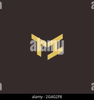 Logo Buchstabe Initial Logo Designs Vorlage mit Gold und schwarzem Hintergrund, Vektor-Symbol modern Stock Vektor