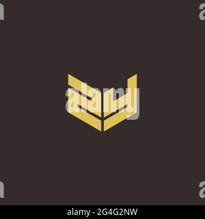 Logo Buchstabe Initial Logo Designs Vorlage mit Gold und schwarzem Hintergrund, Vektor-Symbol modern Stock Vektor