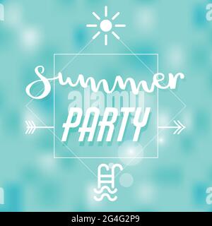 Sommerparty Flyer, Poster, Einladung oder Banner-Vorlage. Vektor-Illustration flach Design Stock Vektor