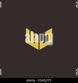 Logo Buchstabe Initial Logo Designs Vorlage mit Gold und schwarzem Hintergrund, Vektor-Symbol modern Stock Vektor