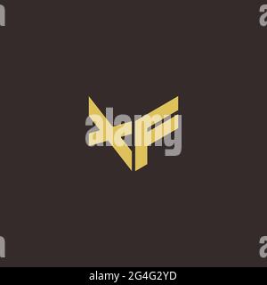 Logo Buchstabe Initial Logo Designs Vorlage mit Gold und schwarzem Hintergrund, Vektor-Symbol modern Stock Vektor