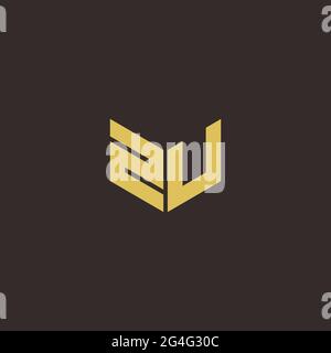Logo Buchstabe Initial Logo Designs Vorlage mit Gold und schwarzem Hintergrund, Vektor-Symbol modern Stock Vektor