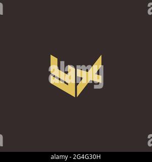 Logo Buchstabe Initial Logo Designs Vorlage mit Gold und schwarzem Hintergrund, Vektor-Symbol modern Stock Vektor