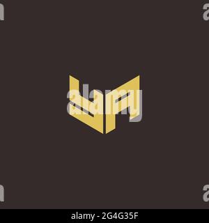 Logo Buchstabe Initial Logo Designs Vorlage mit Gold und schwarzem Hintergrund, Vektor-Symbol modern Stock Vektor