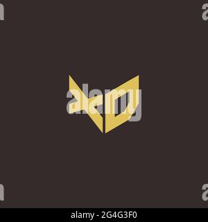 Logo Buchstabe Initial Logo Designs Vorlage mit Gold und schwarzem Hintergrund, Vektor-Symbol modern Stock Vektor