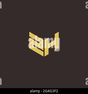 Logo Buchstabe Initial Logo Designs Vorlage mit Gold und schwarzem Hintergrund, Vektor-Symbol modern Stock Vektor