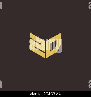 Logo Buchstabe Initial Logo Designs Vorlage mit Gold und schwarzem Hintergrund, Vektor-Symbol modern Stock Vektor