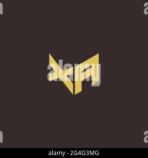 Logo Buchstabe Initial Logo Designs Vorlage mit Gold und schwarzem Hintergrund, Vektor-Symbol modern Stock Vektor